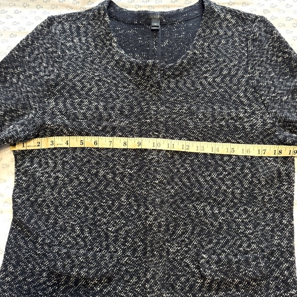 J. Crew Navy Blue and White Micro Tweed Sweater Jacket Size Medium - Picture 5 of 7